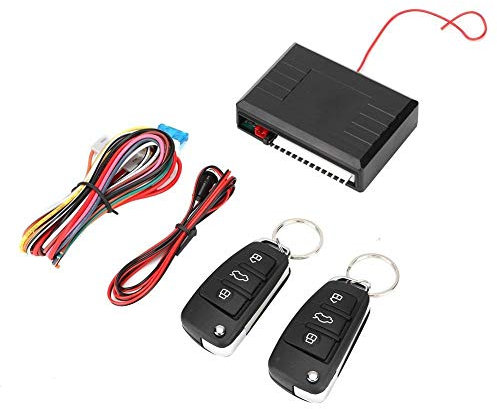 Dingln Cerradura Central Automática, Kit de Cierre Centralizado de Entrada Sin Llave A Distancia Universal Negro para Coches, Incluye Control Remoto