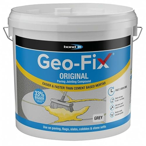Bond-it GEO-FIX 14kg All Weather Paving Patio Jointing Compound Mortar Permament Joint Filler Pointing EADY MIXED Sealed For Dry and Wet Conditions with Hydrophobic Characteristics (Grey, 14kg)