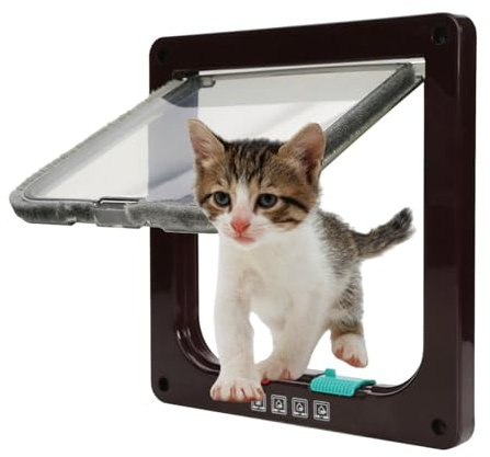 Tibeoyad Katzentür, 4 Wege Magnet-Verschluss Katzenklappe, wetterfest-einfache Installation katzenklappen