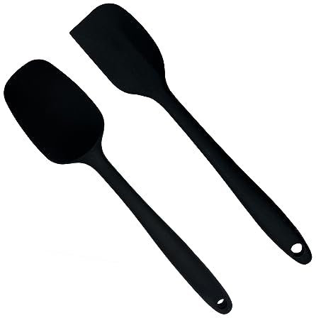 Spatule en Silicone, Spatule résistante à la Chaleur pour la Cuisson, Ustensiles de Cuisine antiadhésifs avec Noyau en Acier, Lot de 2 Spatules