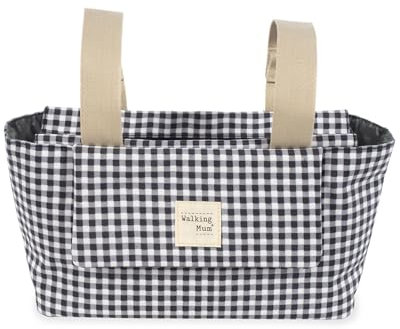 Walking Mum. I Love Vichy Wickeltasche für Kinderwagen, kurze Griffe zur Befestigung am Kinderwagen, Schwarz, 31 x 17 x 12 cm