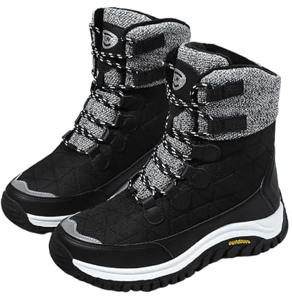 Botas de invierno para mujer, botas de nieve, botas de invierno acolchadas, gruesas y cálidas botas de nieve para mujer en el noreste, viajes al aire libre, zapatos de algodón, llevar botas