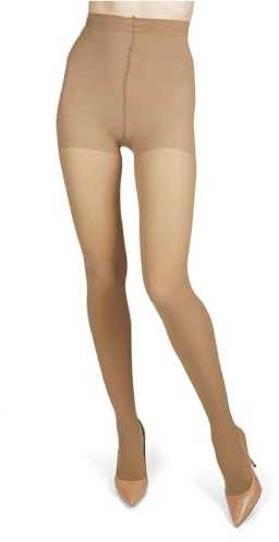 Melas Control Top Tights, 60 Denier, Opaque, Nylon, Spandex, Tummy Control Womens Tights- Sizes Small - Q2