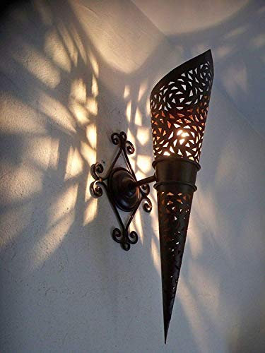 Bracket Wall Torch Wrought Iron Moroccan 42 cm