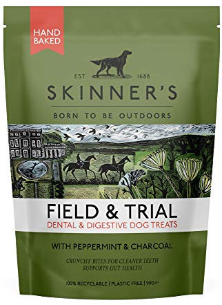 Skinner's Field & Trial Dog Treats - Dental & Digestive with Peppermint & Charcoal, 90g Pouch