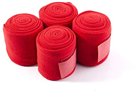 Gee Tac Horse Bandages Leg Wraps Pack of 4 x 3M RED
