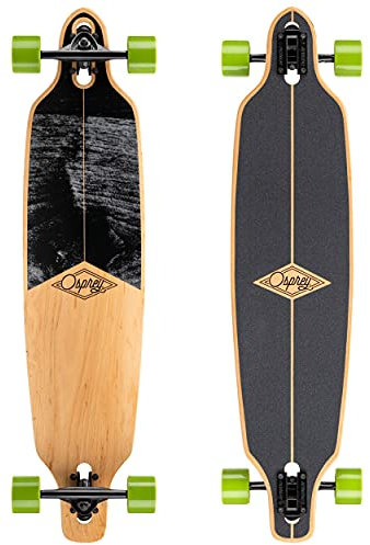 Osprey | Twin Tip Longboard 39inch, Complete Skateboard, 7-PLY Canadian Maple Deck, For Kids Adults and Beginners, Cavity, Multiple Colours