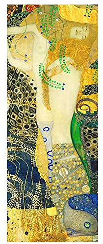 Cuadro de arte de pared pintura famosa Serpientes de agua I de Gustav Klimt lienzo pintura carteles e impresiones para decoración del hogar 60x180cm sin marco
