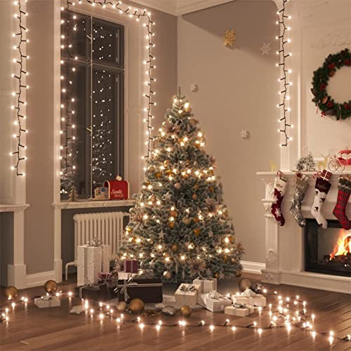 Tidyard LED-ljuskedja, julgransbelysning, julgran, ljusnät, trädgardin, juldekoration med 400 lysdioder, varmvit, 15 m PVC
