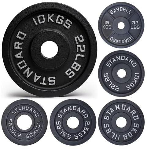 NORTHERN - Disco olímpico de hierro fundido de 5 cm, para levantamiento de pesas, peso muerto, entrenamiento de fuerza, gimnasio en casa, 1.25, 2.5, 5, 10, 15, 20, 25 kg, juego de 2 pares