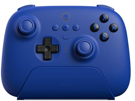 AKNES 8Bitdo Ultimate Bluetooth Controller mit Ladestation, Pro Controller mit Hall Effekt Sensing Joystick für Switch/Windows/Steam Deck, Motion Control, Dual Vibration, Turbo (Blau)
