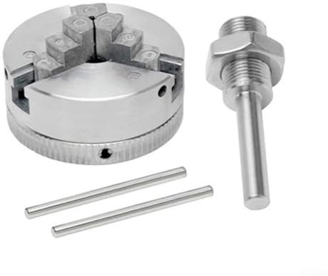 Hasaller Manuelles Drehfutter aus Metall, Hartstahl, selbstzentrierend, Mini-Bohrfutter für Drehmaschine (drei Krallen + Pleuel)