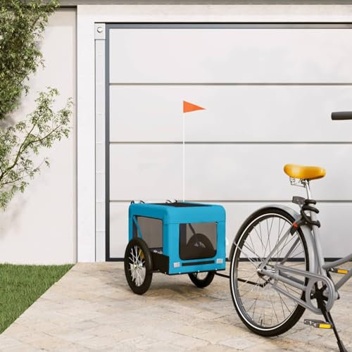 ShGaxin Rimorchio da Bici per Cani Blu e Nero Tessuto Oxford e Ferro,Rimorchio da Bici per Cani,Rimorchi per Bicicletta per Cani-93918