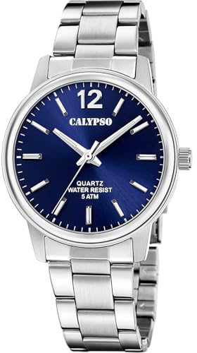Calypso Herrenuhr Analog Edelstahl 316L Silber - Quarz - Gehärtetes Mineralglas - Wasserdicht 5 ATM K5864/3 Basic