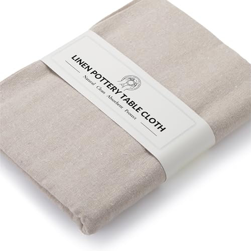 QITIUNLXY Linen Pottery Table Cloth - 100x150cm Absorbent & Durable for Clay Work (1-Piece Set)