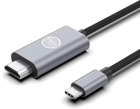 ZTech USB C to HDMI Cable 4K@60Hz, Thunderbolt 4/3 to HDMI 2.0 Adapter for MacBook Pro/Air, iPhone 16/15, iPad, Galaxy S24/S25 – HDR, 1 Year Warranty (2M)