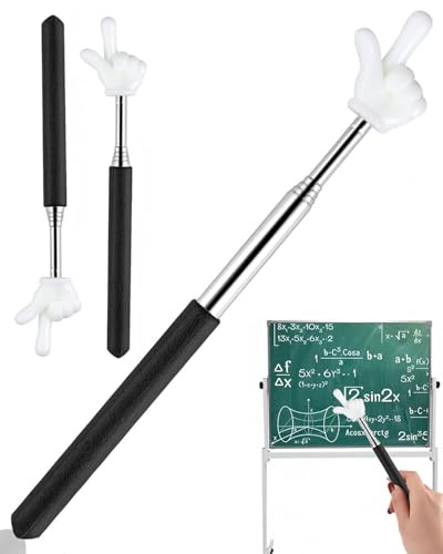 KGDUYC 3 pezzi Puntatore Telescopico per Insegnanti Allungabile Mano Bastone Puntatore Mini Bastone Retrattile per Insegnanti Puntatore Dito per Insegnanti in Classe Ausili per Insegnanti (Nero)
