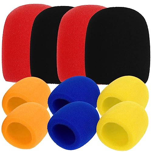Kisangel 10piezas Filtros Para Micrófono Fundas De Esponja Antiviento Fundas Para Micrófonos De Mano Para Ktv y Esponja De Protección