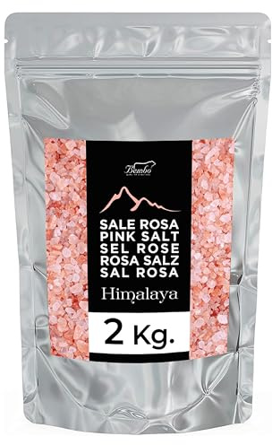 Sel Rose de l’Himalaya cristaux 2 kg – Teinte naturelle variable – Sel pur non raffiné – idéal pour moulin – sans additifs – Bembo