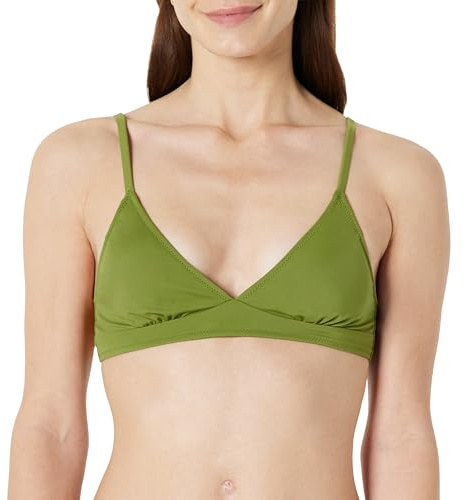 Amazon Essentials Women's Light-Support Classic Bikini Swimsuit Top, Olive, X-Small