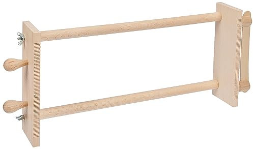 Rayher Perlen Webrahmen aus Holz, 44 x 17,2 cm, zum Weben von Freundschaftsbändern und Armbändern, Perlen weben, 7201700, Beige