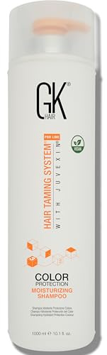 GK HAIR Global Keratin Moisturizing Shampoo 1000ml for Colour Treated Dry Damaged Curly Frizzy Maintaining a Hair Treatment Paraben Sulfate Free for Men and Women