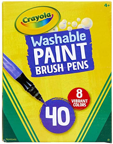 Paint Brush Pens, No Drip, 40/BX, Assorted, Sold as 1 Box