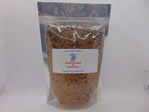 COOL BEANS n SPROUTS Brand, Love Your Heart Mix Seeds for Sprouting microgreens, 8 Ounces, A Combination of Adzuki Beans, Red Clover, Red Radish, Red Lentils.