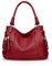 NICOLE & DORIS Damen Handtasche Groß Designer Umhängetasche Leder Tote Bag Shopper Handtasche Elegant Tasche mit Quaste Weinrot