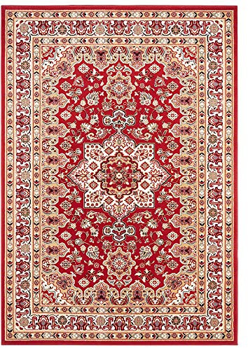 Nouristan Mirkan Orient Alfombra de Salón Oriental Pelo Corto Vintage Oriental Alfombra para Comedor Salón Dormitorio – Rojo, 160 x 230 cm