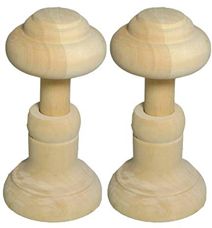 Pair of Wooden Curtain Stem Holdbacks Untre Wood Effect