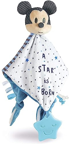 Clementoni Baby 17345 - Disney Baby - Mickey - Doudou d'Eveil et de Premier Âge - pour Bébés à partir de 0 Mois et Plus - avec Etoile pour se Faire Les Dents - 100% Lavable en Machine