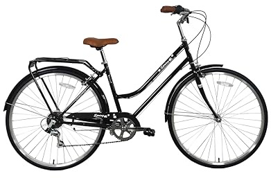 Sunrise Cycles UK Stock Ladies Girls Spring Dutch Style Bike Bicycles 6 Speeds with Warranty Lightweight (Black), 700C Ladies and girls