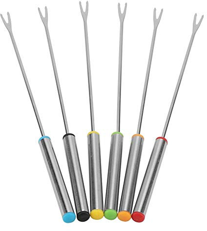 BGDR Forchette per fonduta, Acciaio Inossidabile, Cioccolato, Formaggio, Dessert, fonduta, pentola, forchette, Utensili da Cucina, stoviglie (6 Pezzi/Set)