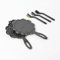 HAWOK Waffeleisen in Herzform aus Gusseisen, Schwarz Herz, L: 29 cm (mit Griff)/B: 11,4 x 17 cm, H: 2,5 cm