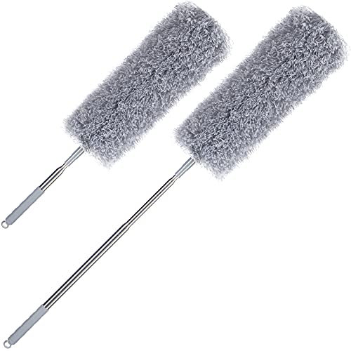 Monzana 2 spolverino telescopico Regolabile in Altezza Fino a 240 cm, Lavabile, Pieghevole, in Microfibra, per la casa