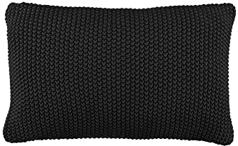 Marc O'Polo Dekokissen Nordic Knit Schwarz, 30x60 cm - 100% Bio-Baumwolle - Uni
