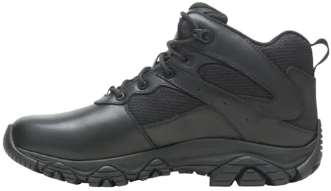 Merrell Men's Moab 3 Mid Waterproof Tactical Boots, Comfortable Leather Outdoor Hiking Work Shoes, Black, 12