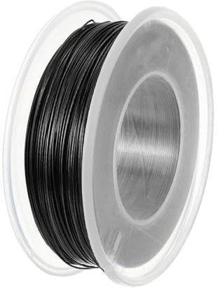 PATIKIL 328 Feet Picture Hanging Wire, Coated Cable 304 Stainless Steel Rope for Photo Frame Artwork Mirror Clothesline Railing, Black 0.02 Dia. 27.5lb Load