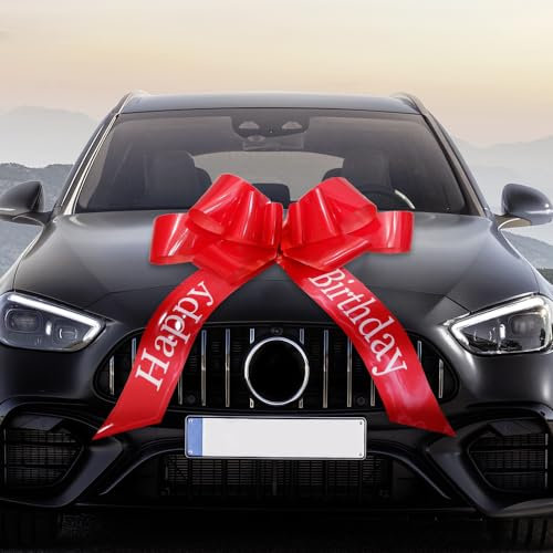 Autoschleife, Riesige Große Rote Schleife für Auto, 23 Zoll Große Geschenkschleifen, Geschenkpapier Autoband Schleife Neue Autoschleife, riesige Autoschleifen, Auto-Schleifenband