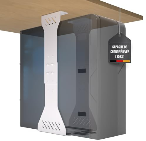 Carico pesante supporto PC scrivania – Fino a 35 kg – Personalizzabile staffe per pc - Supporto computer scrivania - Supporto case pc - Porta pc fisso (bianco)