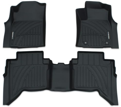 Predator4x4 Heavy Duty Rubber Car Floor Mats Compatible with Toyota Hilux MK9 Double Cab Automatic 2022+ | Front Rear Non-SlipTailored Interior Mat Set | Waterproof All-Weather Protection 5KG