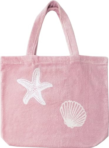 Delindo Lifestyle Sac de plage en tissu éponge Miami XXL, léger et pliable, 46 x 54 cm, 100 % coton, certifié Öko-Tex 100, rose, 46 x 54 cm