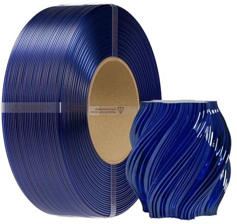 Creality PETG Refill filament 1,75 mm, CR-PETG spollös 3D-skrivarfilament, mått +/-0,02 mm utmärkt stabilitet, 1 kg transparent blå