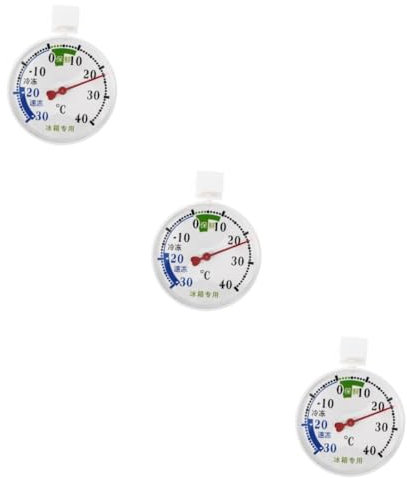 NUOBESTY 3 Pezzi Termometro Dial per Frigorifero e Congelatore con Ad Alta Precisione Ventosa Monitoraggio Ottimale Della Temperatura per Sicurezza Alimentare e Conservazione