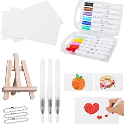 GROOFOO Magic Painter 3D Pen Set Including Colouring Templates, Pluster Pens Puffy Paint with Inflating Paint for Children, Aqua Puffs Magic Pen Creative Set Crafts for Girls and Boys from 3 4 5 6