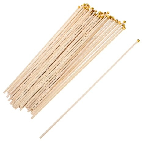 Veemoon 50 Pièces Lot de Hampe Drapeau Bambou Hampe Publicitaire Légère et Fournitures pour Réunion et Fête Portable pour Support