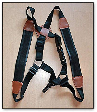 Imbracatura per sax alto, baritono (universale), sassofono contralto, sax tenore. Imbracatura in pelle Soundman®. Tracolla deluxe per sassofono – (Taglia: S)