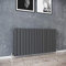 ELEGANT 600x1216mm Radiators Flat Panel Horizontal Anthracite Double Radiator Modern Central Heating, Wall Mounted/Up Standing Urban Slimline Column Radiator for Bathroom/Kitchen/Living Room