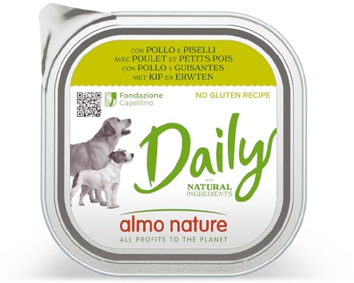 Almo Nature Daily - Aliment Humide pour Chiens - Poulet et Petits Pois - 9 x 300 g